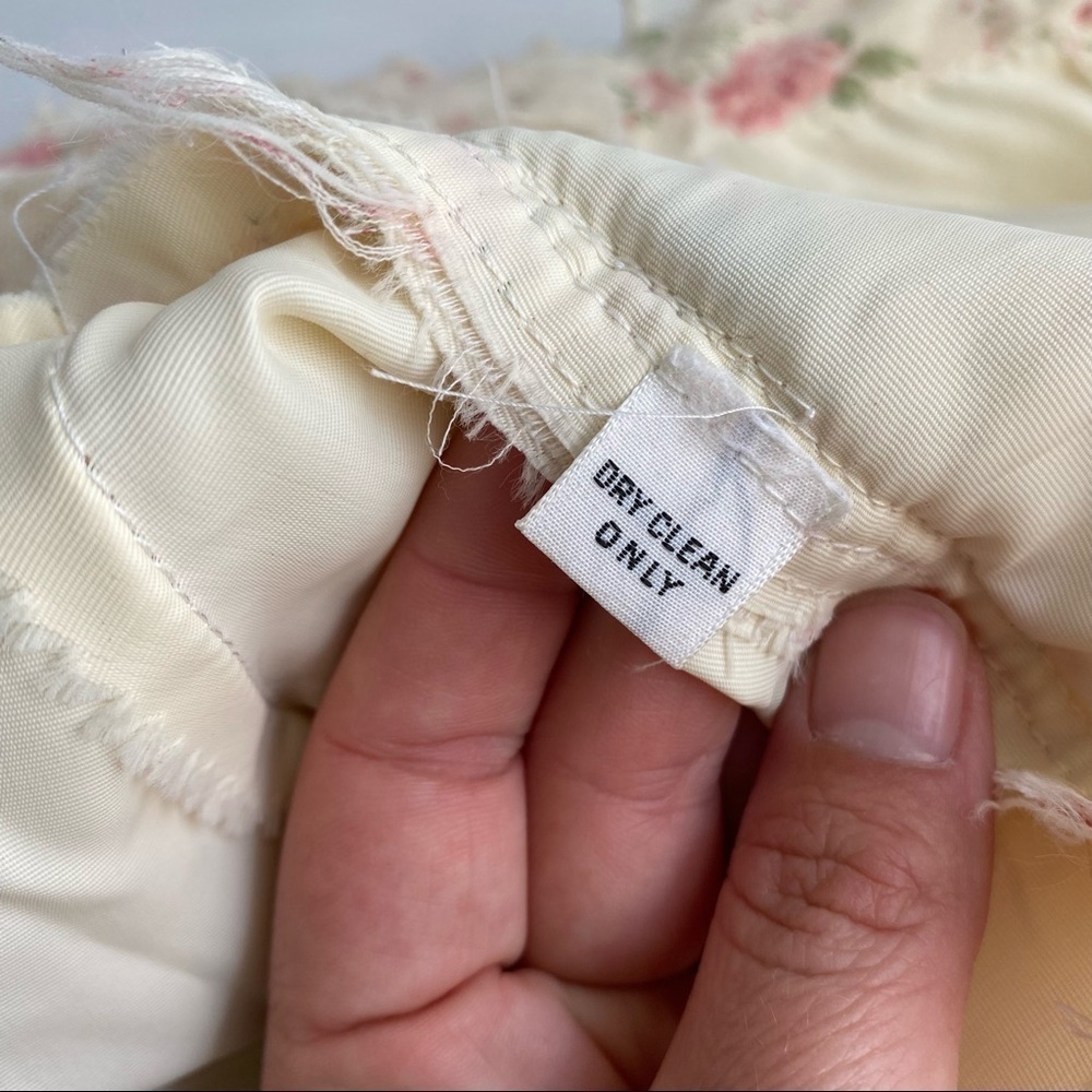 Vintage Prairie Maxi Dress Ditsy Floral Tiered Ruffle Cream Lace Cottagecore - Picture 11 of 16
